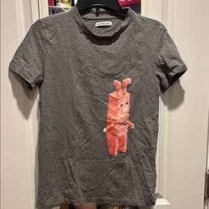 Gray WOMAN T-Shirt with Pink Graphic